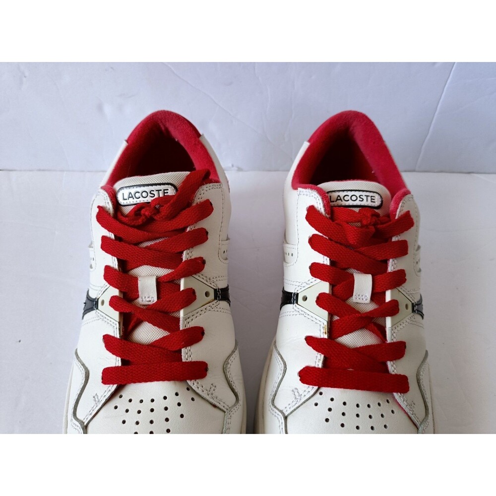 Lacoste L005 222 1 Sneakers Mens Size 10.5 White Red Crocodile Logo Shoes - Picture 4 of 11
